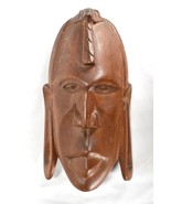 African Tribal WOOD MASK long ears wall hanging hand carved Vintage 9&quot; - $54.14 CAD