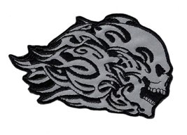 Head Butt Tribal Skull Reflective Iron on Patch by Miltacusa - £7.90 GBP