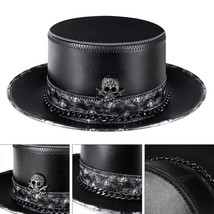 Plague Doctor Hat Leather Steampunk Top Hat for Halloween Costume Props Cosplay - £19.38 GBP