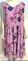 NWT Talbots Plus Petite Purple Floral V Neck Sleeveless Lined Dress 22WP - £82.67 GBP