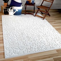 Rugs Area Rugs Outdoor Rugs Indoor Outdoor Carpet Cool 8x10 White Big Patio Rugs - £46.42 GBP+