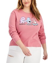 Mad Engine Womens Trendy Plus Size Care Bears Cotton Top, 1X, Mauve - £26.90 GBP