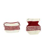 Vintage Crochet Hot Pads Red Cream Set of 2 Small Handmade Kitchen Decor... - €15,34 EUR