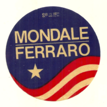 MONDALE FERRARO - 1984 US PRESIDENTIAL CAMPAIGN STICKER - USED - NO ADHE... - $1.49