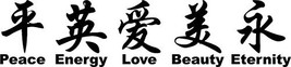 Picniva Glossy Black 22&quot; X 5&quot; Chinese Symbol Decal Art Décor - $186.36 MXN