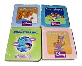 Disney Mini Board Books Lot Of 4 Small Cardboard Picture 3&quot;x3&quot; miniature... - $6.89