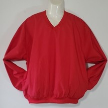 Badger Sport Windshirt Size S Red Windbreaker Pullover V Neck Long Sleev... - £19.58 GBP