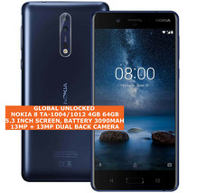 Nokia 8 ta-1004/1012 4gb 64gb octa-core 13mp digitales 5.3 &quot;android smartphone - £190.47 GBP+