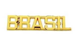 Brasil Brazil Gold Uniform Lapel Pin Bar - £14.97 GBP