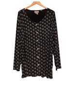 Vintage Stretch Long Sleeve Shirt Size 4X Nylon Spandex Black White Butt... - €17,00 EUR