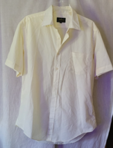 Men&#39;s Andhurst Size 16.5 Button-Up Short Sleeve Shirt Pale Yellow Dentis... - $12.99