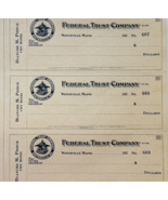 1920 Federal Trust Checks Lot of 3 City Hotel Waterville Maine 607-609 F... - $562.22 MXN