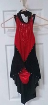 1 piece Black and red velvet Dance Costume with Rhinestones  Adult  small - $19.87 CAD