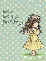 Little Girl Playing The Flute Clear Stamps Silicone Scrapbooking Card Crafting - £8.80 GBP