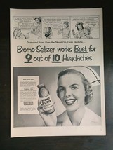 Vintage 1953 Bromo-Seltzer Headaches &amp; Upset Stomach Full Page Original ... - £5.22 GBP