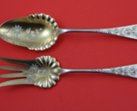 Pattern Unknown by Wood and Hughes Sterling Salad Serving Set GW BC 8 5/8&quot; - £301.78 GBP