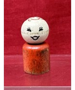 ALL WOOD Fisher Price Little People Smiley Girl with a Red Round Body Vi... - $11.87