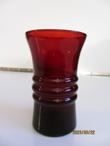 Anchor Hocking art deco 1930's RUBY Red glass tumbler 4-3/4" TALL - $9.99
