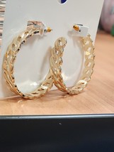 Gold Hoop Earrings - $225.80 MXN