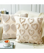 Throw Pillow Covers with Hearts Decorative 2 Pcs Accent Throw Pillow Cov... - £24.91 GBP