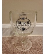 Busch Bavarian Beer Clear Glass Thumb Print 6&quot; Tall Stemmed Goblet - $14.24