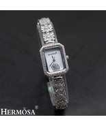 Quartz Wristwatch Natural Whitetopaz Rectangle Watch Lady Bracelet Nice ... - £58.64 GBP