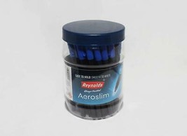 Reynolds Aeroslim Pen Jar of 50 Pens BLUE INK School Office Stationary F... - $35.00