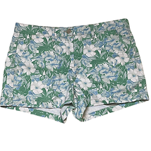 Gap Shorts Size 8 Green Blue White Floral Pattern 100% Cotton Womens 33X3 - £11.63 GBP