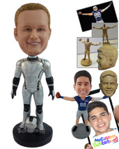 Personalized Bobblehead Superhero In Metal Action Costume- Super Heroes &amp; Movies - £67.93 GBP