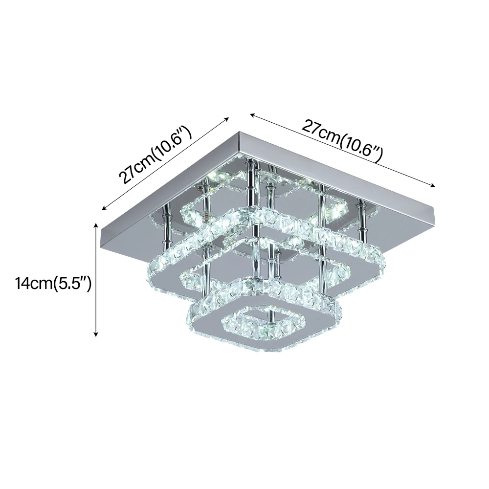 Crystal LED Ceiling Lamp K9 Living Room Stainless Steel Chandelier Lumin... - £221.78 GBP