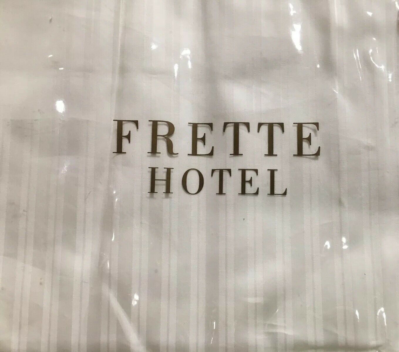 FRETTE HOTEL ATLANTIC 2pc KING PILLOWCASES TONAL STRIP  IVORY  TRIM  bnip LAST 1 - $108.89