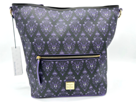Disney Dooney &amp; and Bourke Haunted Mansion Wallpaper Hobo Bag Purse Purple NWT - £158.27 GBP