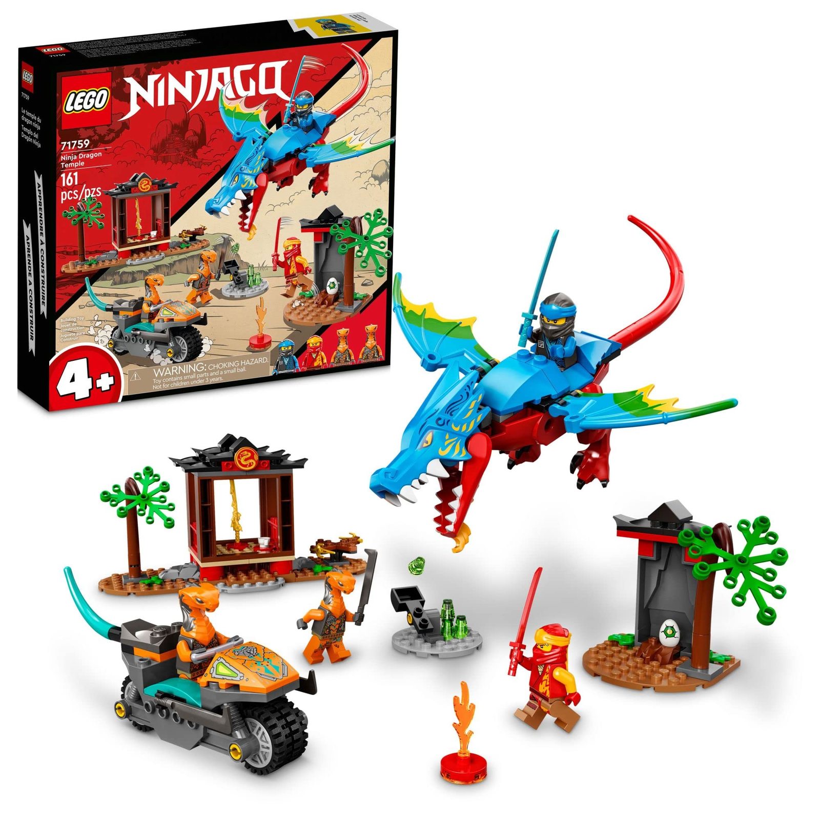 LEGO NINJAGO Ninja Dragon Temple Set 71759 with Toy Motorcycle, Kai, NYA and Sna - $40.84