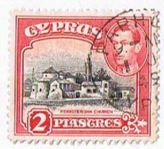 Cyprus King George VI 2 Piastre Stamp Used VG - £0.76 GBP