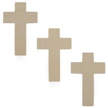 3 Unfinished Wooden Cross Shapes Cutouts DIY Crafts 4.25 Inches - £14.15 GBP