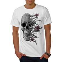 Wellcoda Roses Death Bad Guy Mens T-shirt, Biker Graphic Design Printed Tee - £14.87 GBP+