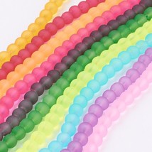 Transparent Glass Bead LOT OF 10 Strands Frosted round assorted colors  8mm FG98 - £17.09 GBP