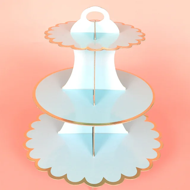 3-Layer Disposable Round Birthday Cupcake Dessert DIY Paper Craft Stand ... - £14.04 GBP