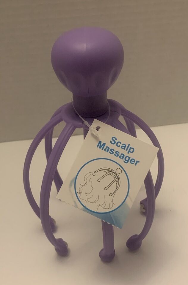 Purple Scalp Massager- Plastic, steel ball, Massage Head, Eight Legs - $6.00