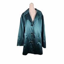 Dennis Basso Emerald Green Evening Jacket Size 2X Animal Print Lined - $43.25