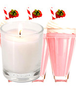 Strawberry Milkshake Scented Votive Candles Choose Your Colour Hand Poured - $28.95+