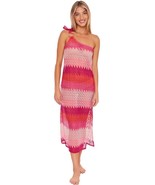 Trina Turk Cascade Crochet Asymmetrical Maxi Dress PINK Size MEDIUM MSRP... - £42.66 GBP