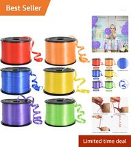 Rainbow Curling Ribbon Set - 6 Assorted Colors, 600 Yards for Vibrant DI... - $22.72