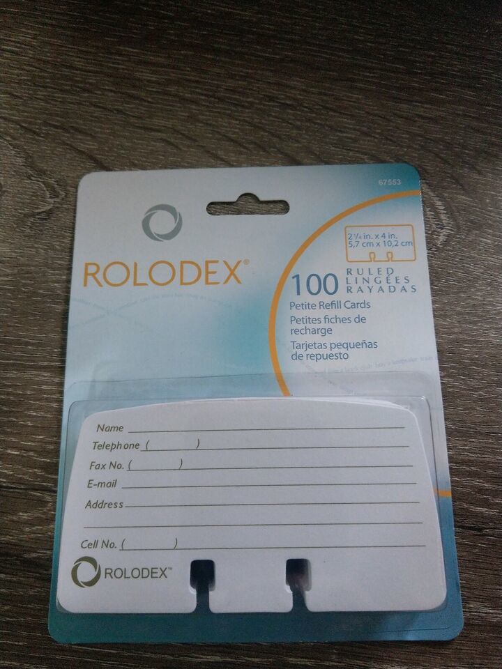 Rolodex Petite Card Refill - 100 Address Card - White (ROL67553) 2 1/4&quot; ... - $14.73