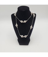 14KGP Necklace Long White Gold Plated Beaded Ball Station Necklace Vtg - €51,86 EUR 14KGP Necklace Long White Gold Plated Beaded Ball Station Necklace Vtg - €51,86 EUR