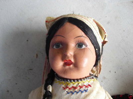 BIG Vintage 1930s Cloth Composition Ethnic Girl Doll 18&quot; Tall - £105.17 GBP