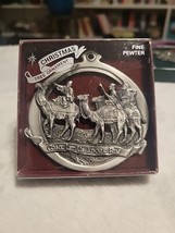 VTG Pewter Christmas Ornament 2.75&quot; Come Let Us Adore Him 1986 Made In USA. - £11.17 GBP