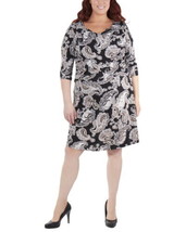 NY Collection Womens Plus Size Cross Ruching Dress Size 2X Color Black - £54.51 GBP