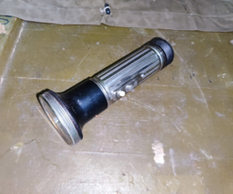 Vintage USSR Soviet Military BLACK Flashlight with Belt Clip &amp; Morse Cod... - $29.69