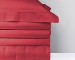 Yves Delorme Triomphe Red King Pillowcases Pair Opera Egyptian Cotton So... - $89.00